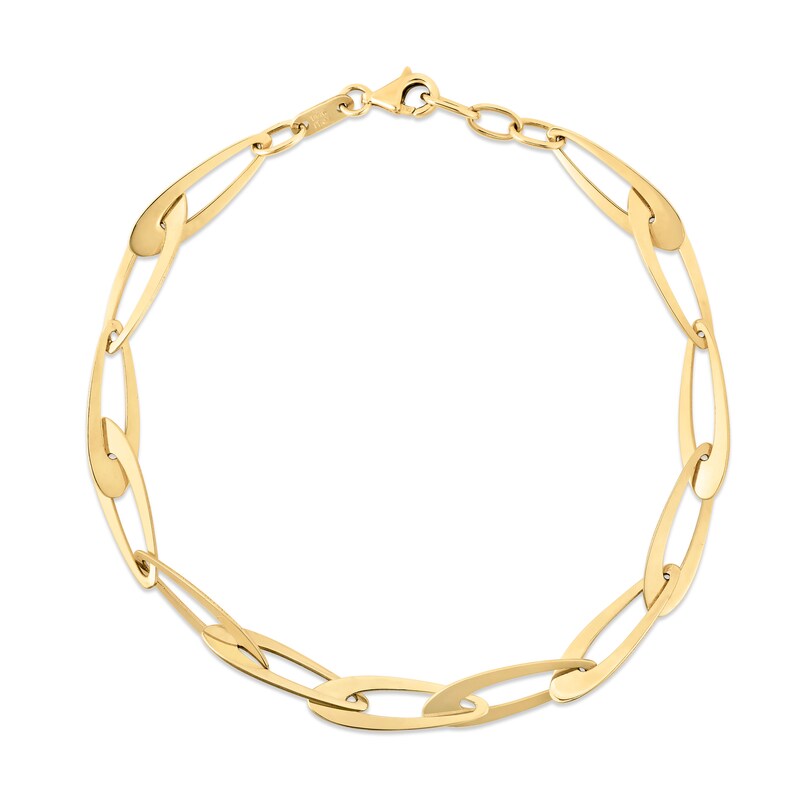 14K Yellow Gold Oval Link Chain Bracelet