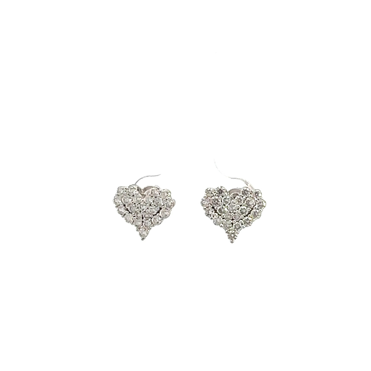 Classic 14K White Gold Heart-Shaped Diamond Studs