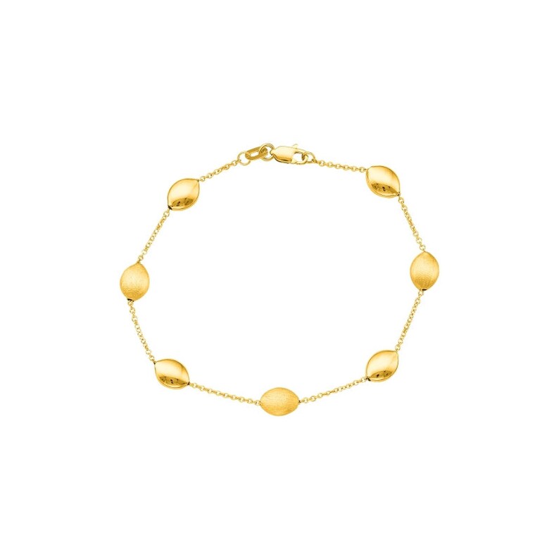 Seed & Rope Design Bracelet in 14K Yellow Gold