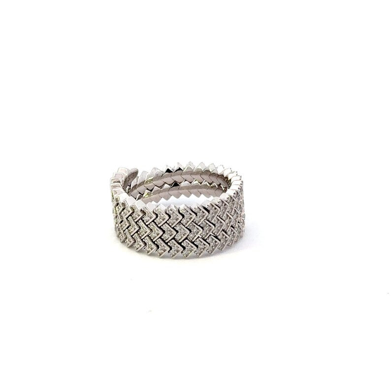 Sparkling 14K White Gold Stacking Ring with Diamond
