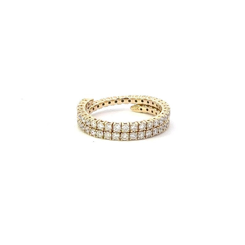 Sparkling Round Diamonds in a 14k Yellow Gold Eternity Ring