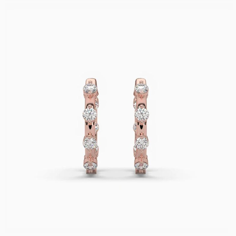 【HYERES LOR】24SS★ Essence Lab Diamond 14K 3stone Earrings HYERES LOR】24SS☆ Essence Lab Diamond 14K 3stone Earrings