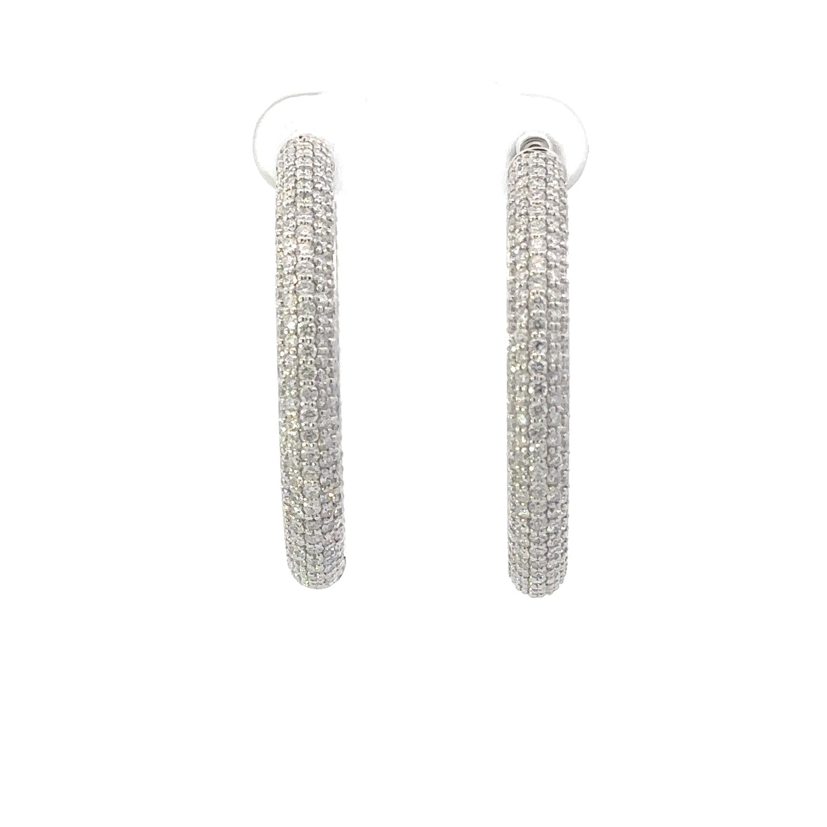 14k White Gold Diamond Chain Earrings