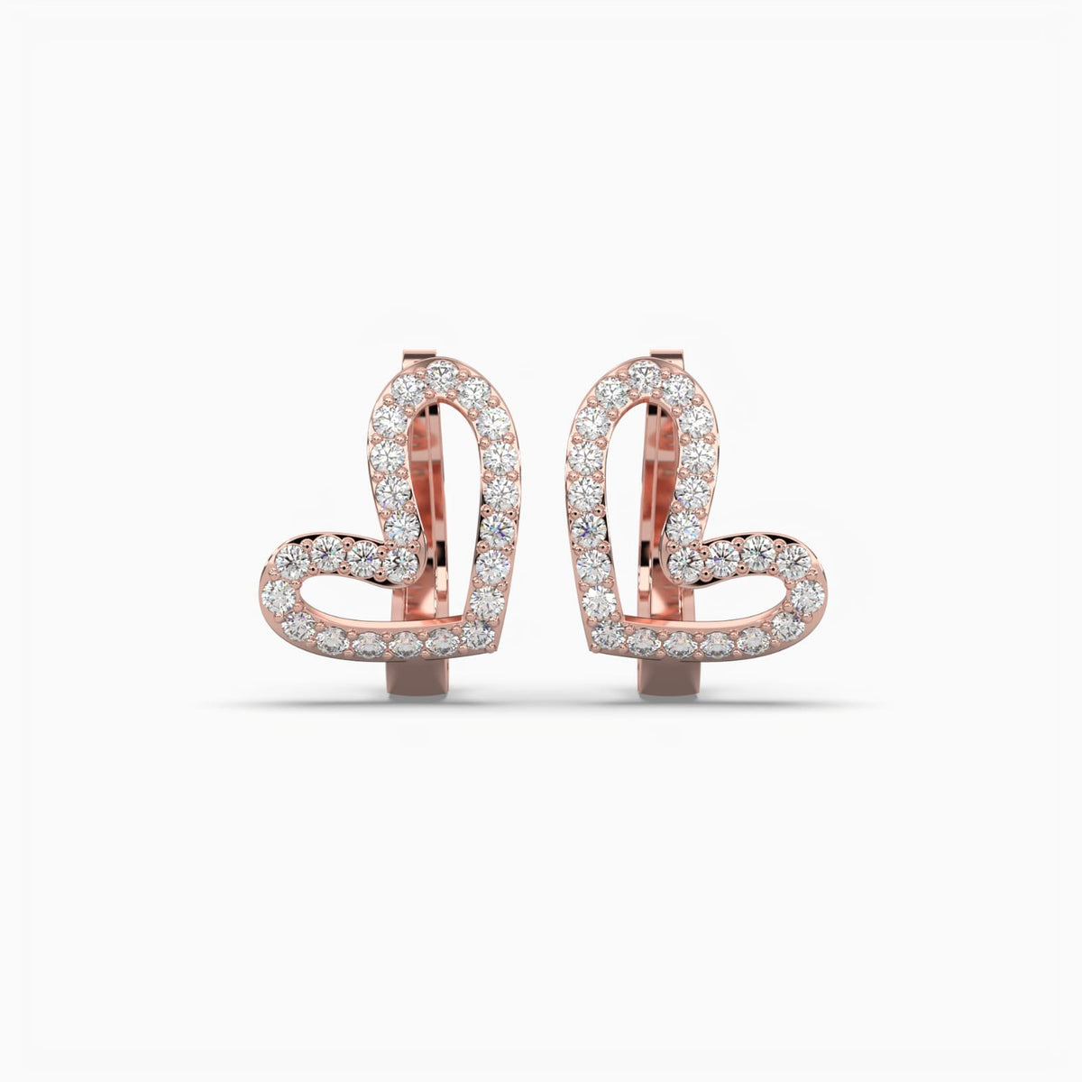 Elevate Your Look: 14k & 18k Diamond Stud Earrings with a Heart Design