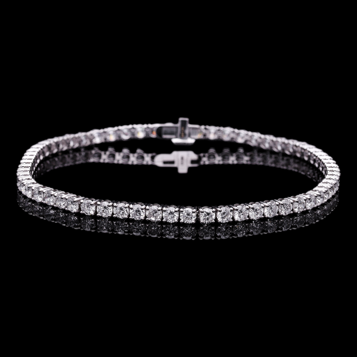 5.00 Ct White Round Cut Lab-Grown Diamond Tennis Bracelet | 14k White / Yellow / Rose Gold