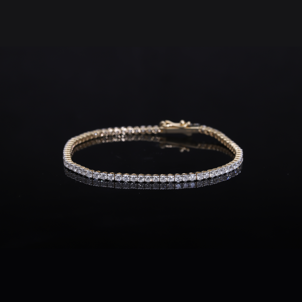 3.10 Ct White Round Cut Lab-Grown Diamond Tennis Bracelet | 14k White / Yellow / Rose Gold