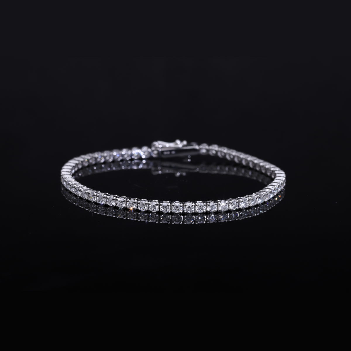 4.70 Ct White Round Cut Lab-Grown Diamond Tennis Bracelet | 14k White / Yellow / Rose Gold