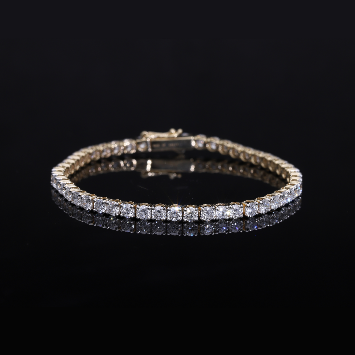 7.20 Ct White Round Cut Lab-Grown Diamond Tennis Bracelet | 14k White / Yellow / Rose Gold