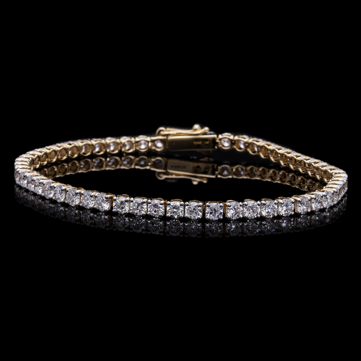 6.20 Ct White Round Cut Lab-Grown Diamond Tennis Bracelet | 14k White / Yellow / Rose Gold
