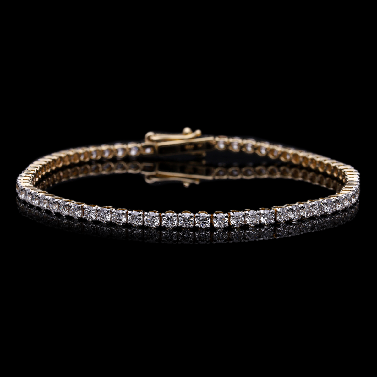 3.50 Ct White Round Cut Lab-Grown Diamond Tennis Bracelet | 14k White / Yellow / Rose Gold