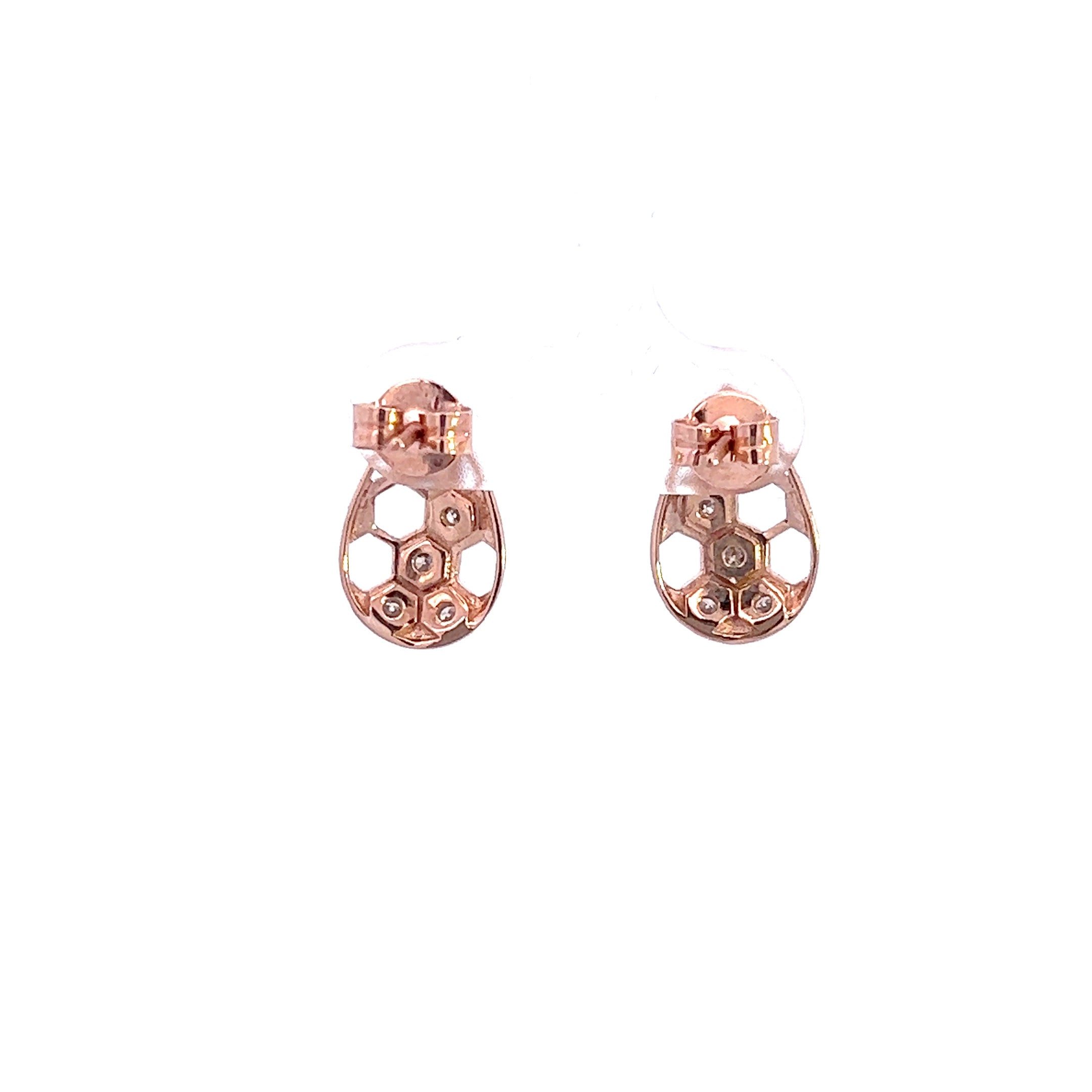 Delicate 14K Rose Gold Teardrop Earrings with Dazzling Diamonds