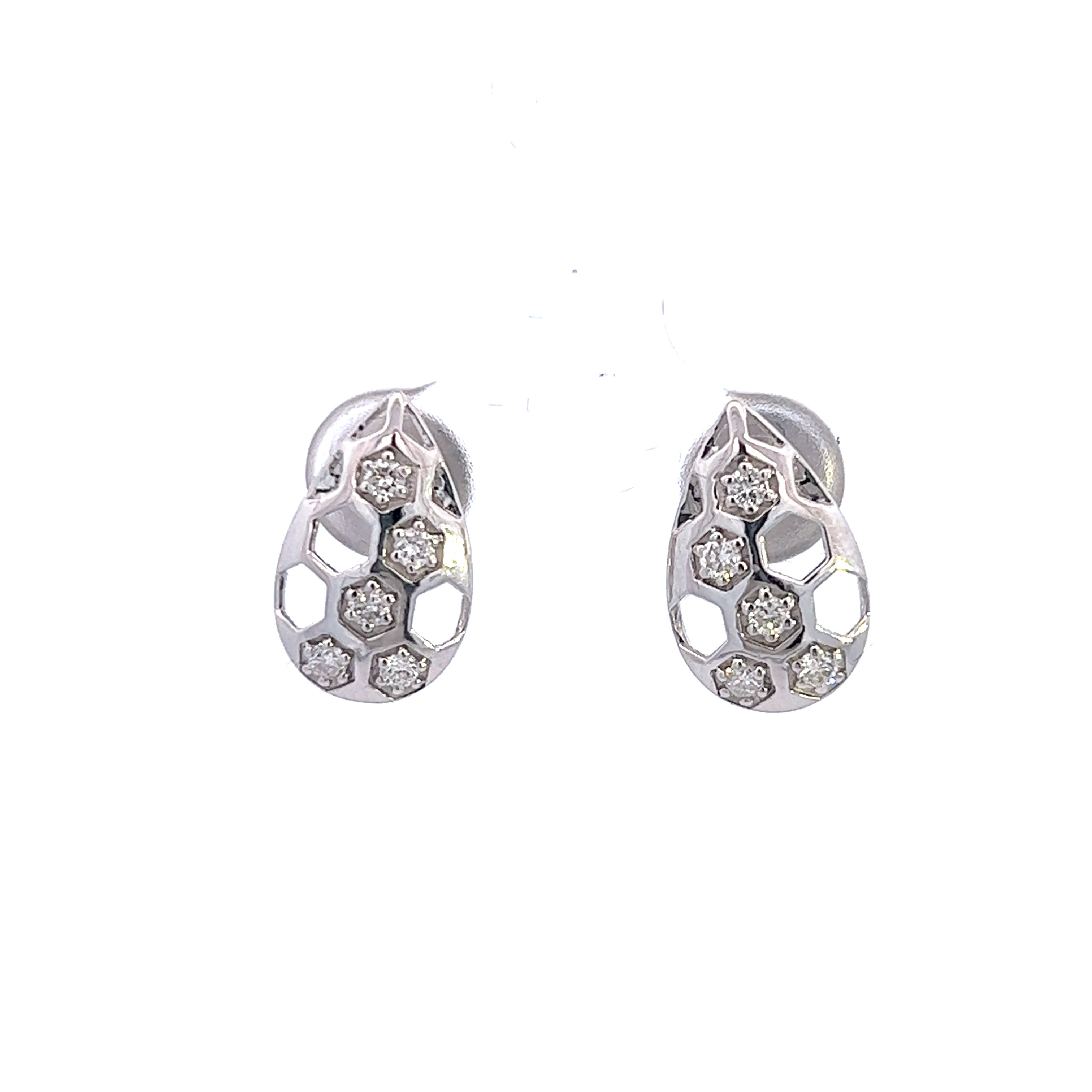 Delicate 14K White Gold Teardrop Earrings with Dazzling Diamonds