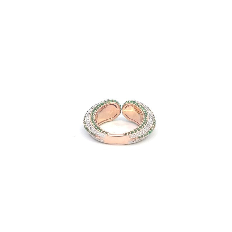 Delicate Adjustable Ring in 14k White and Rose Gold