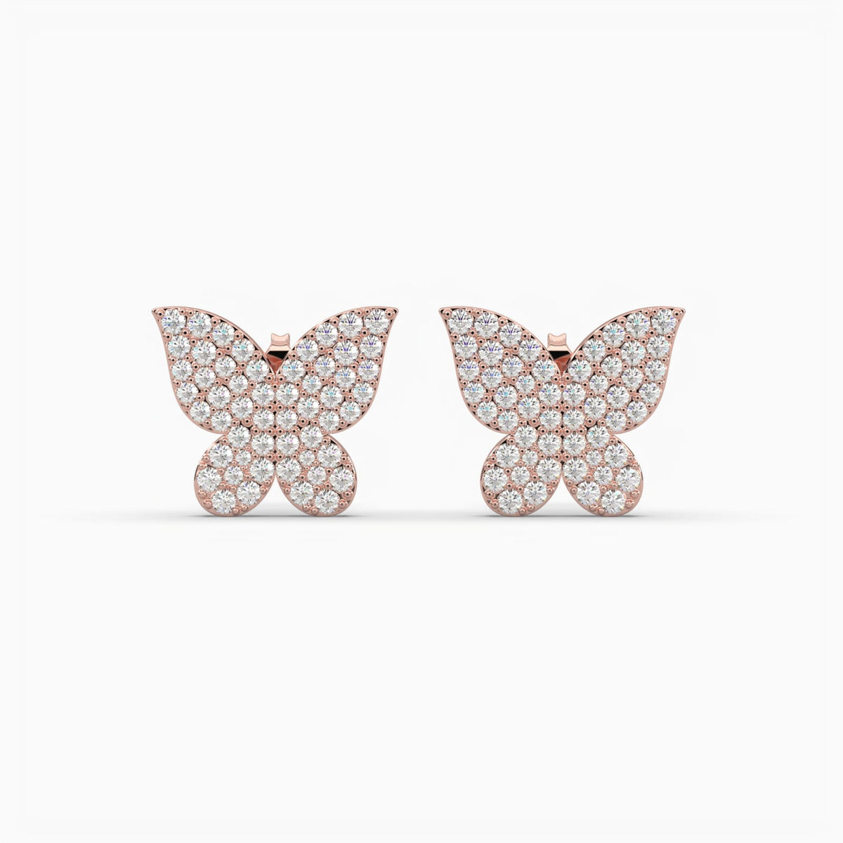 Diamond Butterfly Stud Earrings in 14k & 18k Gold