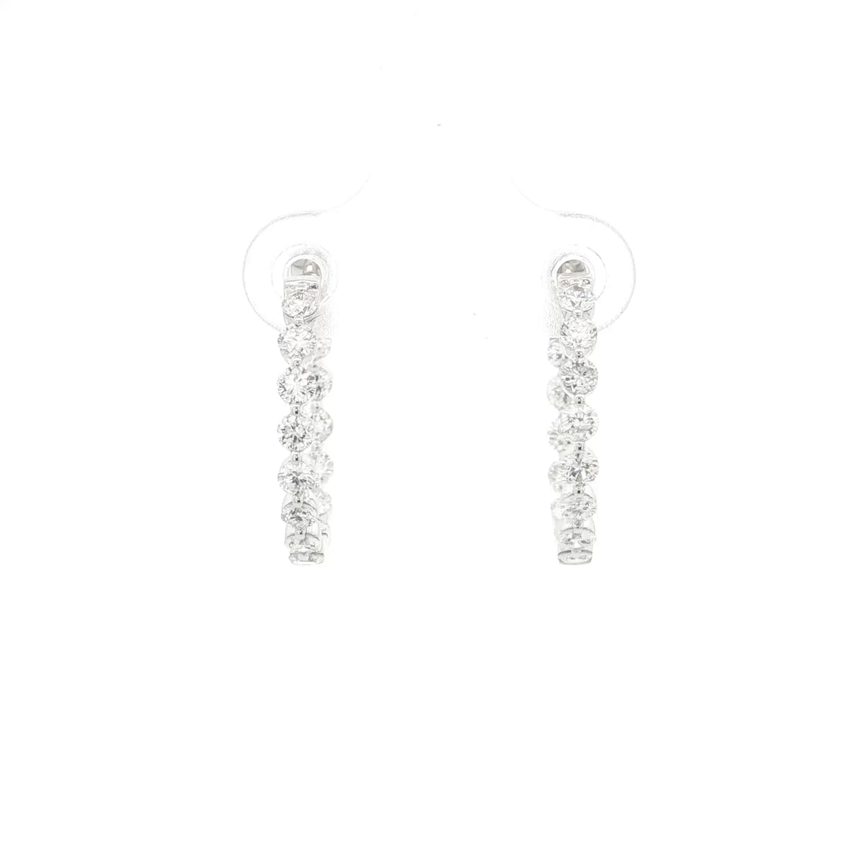 1.40 Ct White Round Cut Labgrown Diamond Hoop Earrings | 14k White / Yellow / Rose Gold