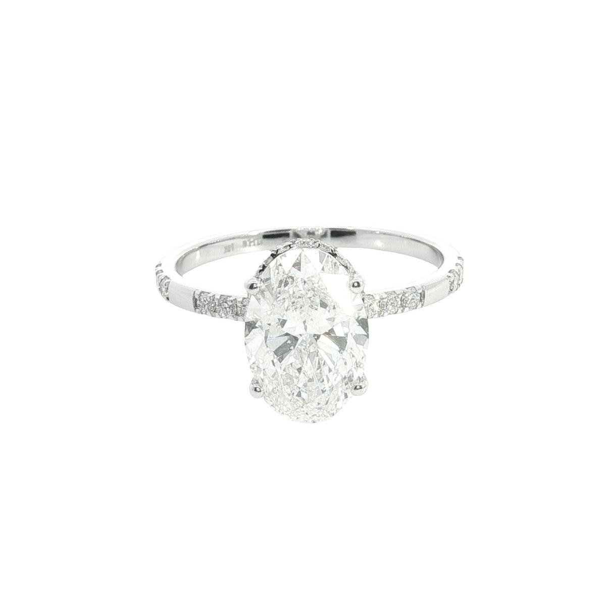 14k White Gold |💍 2.40 Ct VS Oval And Round Brilliant Cut Lab-Grown Diamond Engagement Ring | Best Gift for Her 💖✨