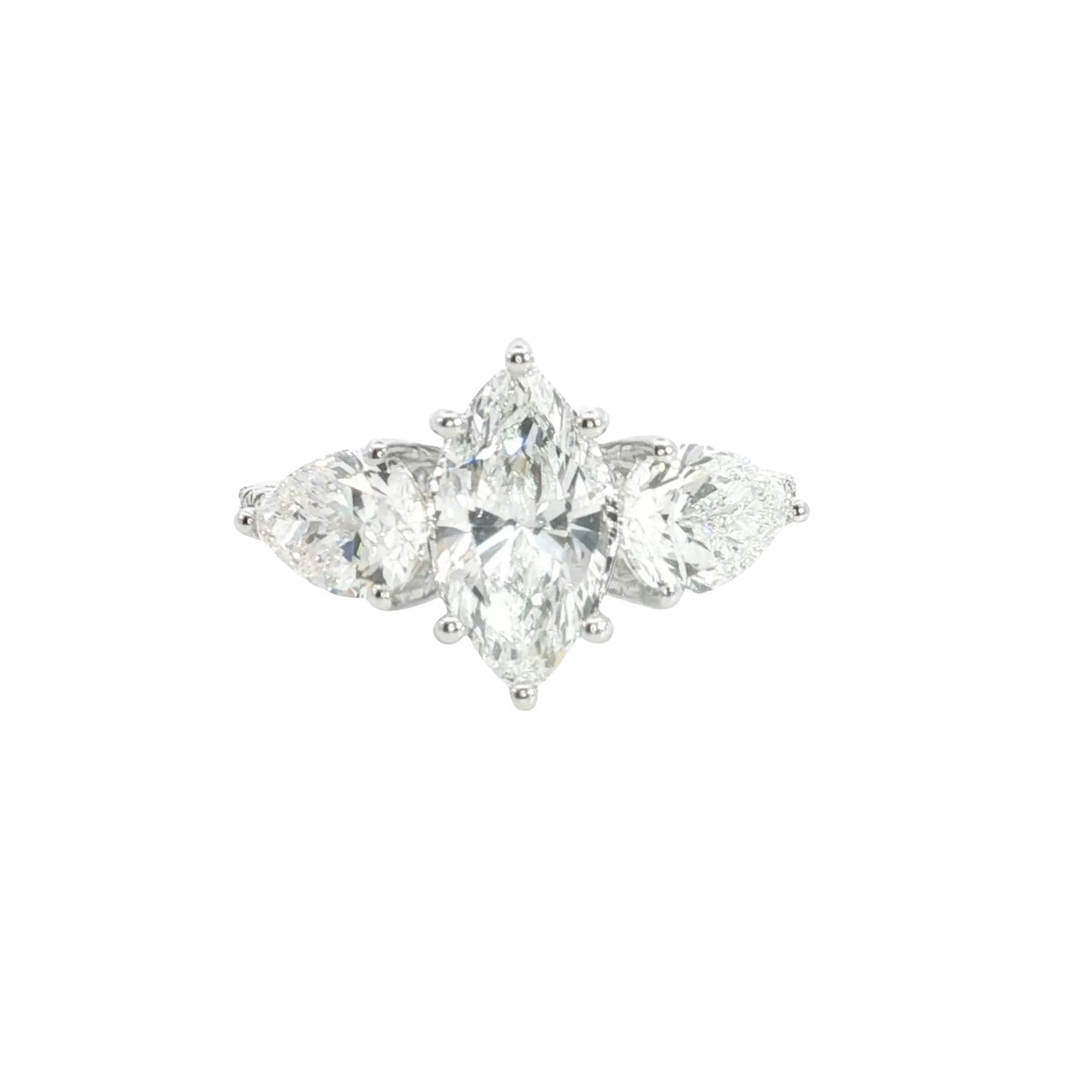 14k White/Yellow Gold |💍 3 Ct VS Marquise & Pear Cut Lab-Grown Diamond Engagement Ring  💛🤍✨