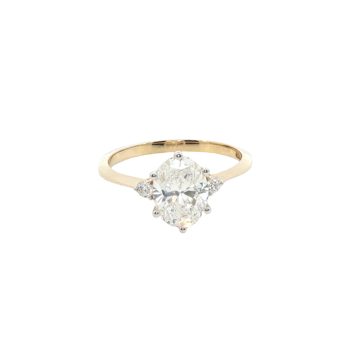 14k Yellow Gold |💍 1.60 Ct VS Oval Center Stone And Round Lab-Grown Diamond Engagement Ring | | 14k White Gold | Best Gift for Her 🤍✨