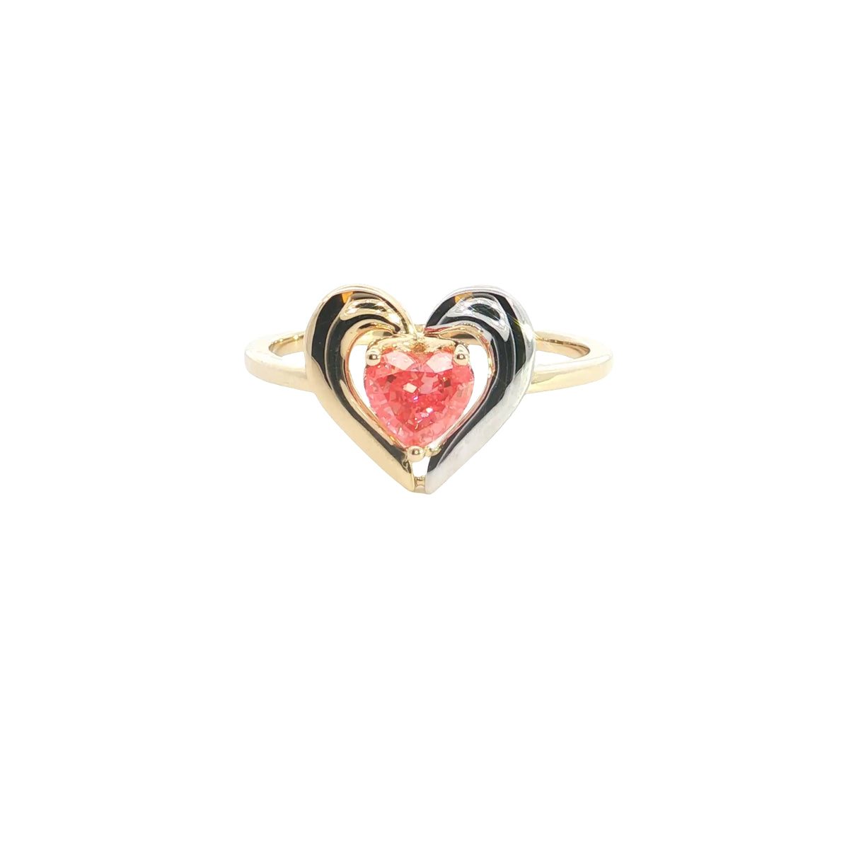 14k Yellow Gold |💍💖 0.50 Ct VS Pink Heart Lab-Grown Diamond Engagement Ring 💍
