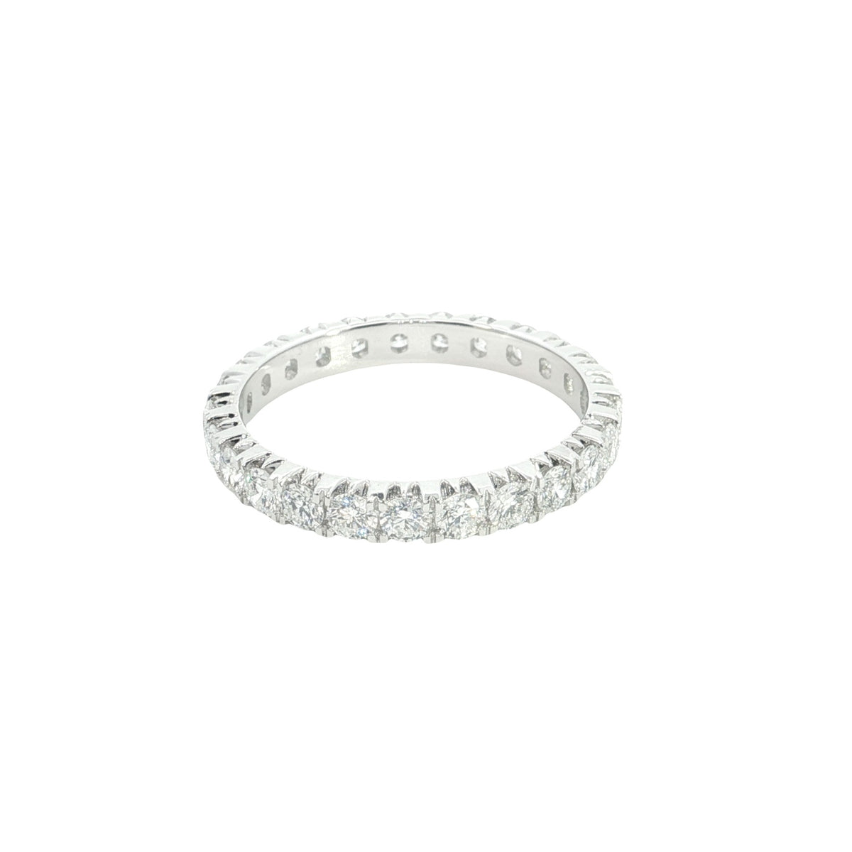 1.40 Ct Round Brilliant cut Lab grown Diamond full eternity band With 14kt White Gold