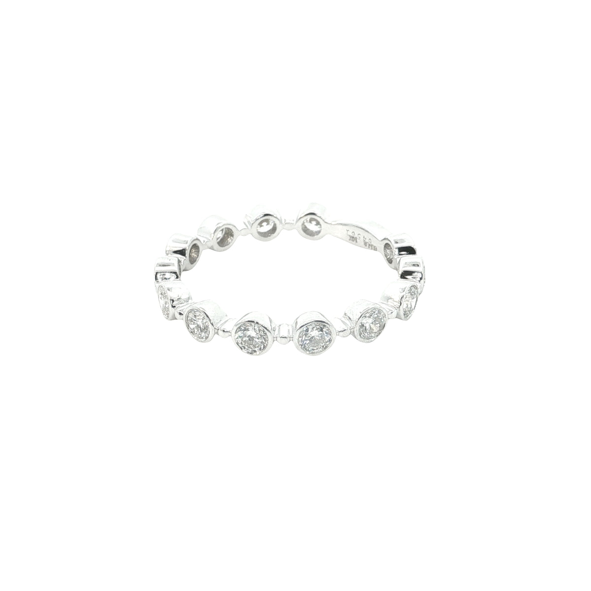 14k White/Yellow Gold |💍 0.90 Ct VVS Round Brilliant Cut Lab-Grown Diamond Eternity Band | Stackable Fine Jewelry 💛✨