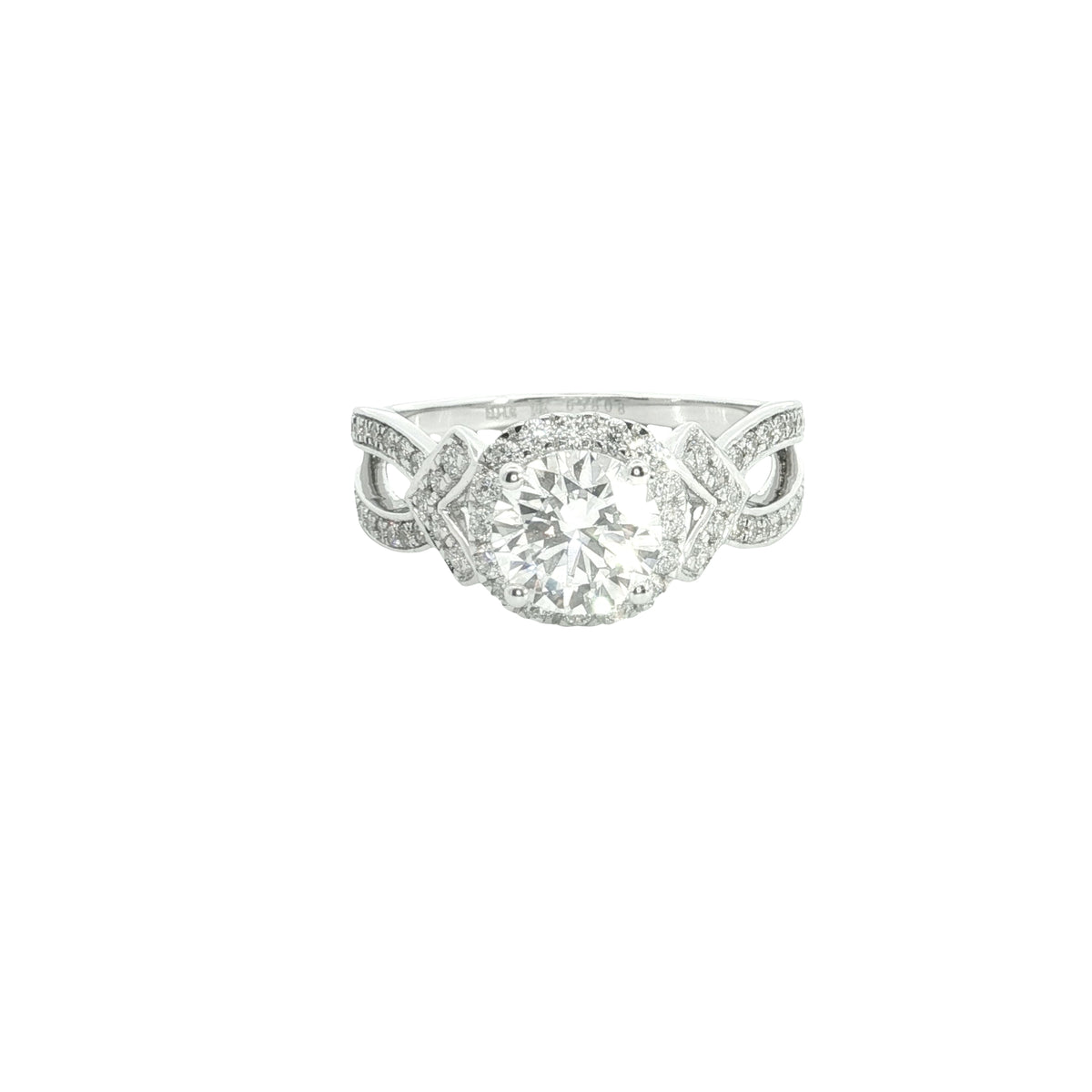 💍 1.59 Ct Round Brilliant Cut Diamond Halo Split-Shank Ring | 14k White / Yellow Gold | Engagement & Fashion Ring ✨💎