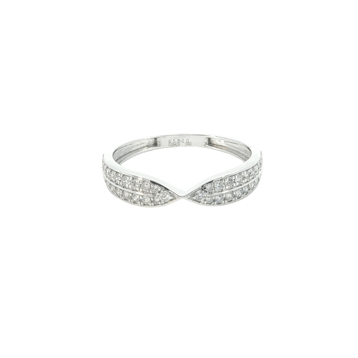 💍 0.32 Ct Round Brilliant Diamond V-Contoured Criss-Cross Band | 14k White / Yellow Gold | Fashion Ring ✨💎