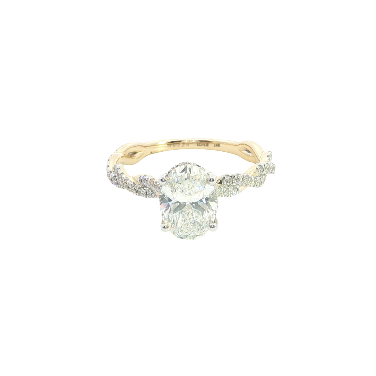 14k Yellow Gold |💍 2 Ct VS Oval And Round Cut Lab-Grown Diamond Engagement Ring | Best Gift for Her 💖✨