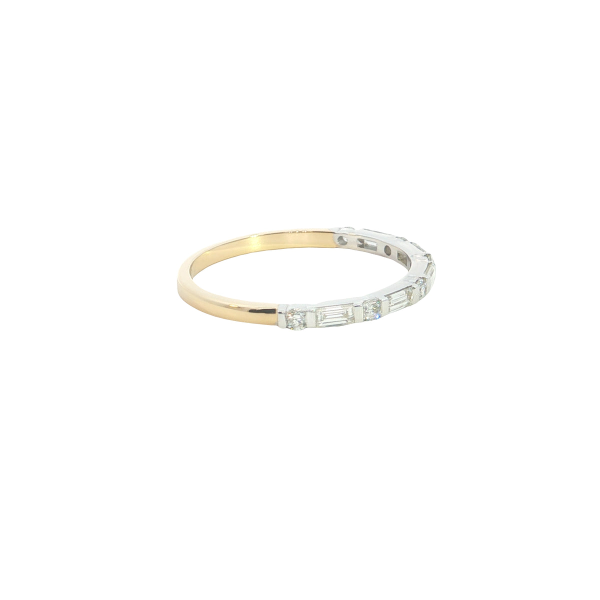 14k Yellow Gold |💍0.40 Ct VVS Baguette & Round Brilliant Cut Lab-Grown Diamond Engagement Ring | Best Gift for Her ✨💖