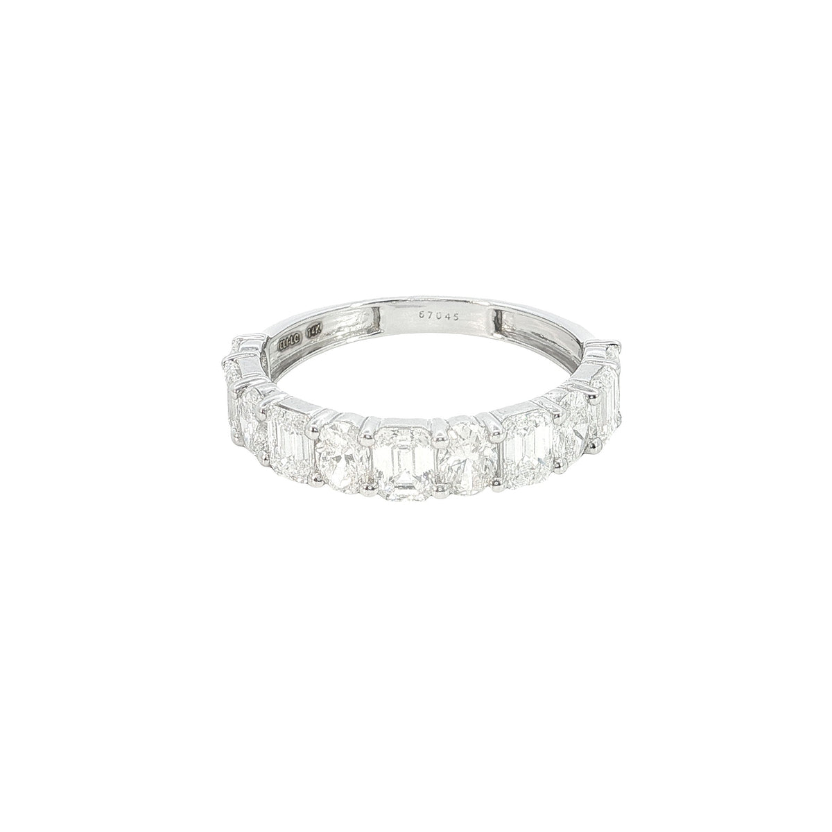 14k White/Yellow Gold |💍 2.00 Ct VVS Oval & Emerald Cut Lab-Grown Diamond Ring | Eternity Band | Fashion Ring ✨💎