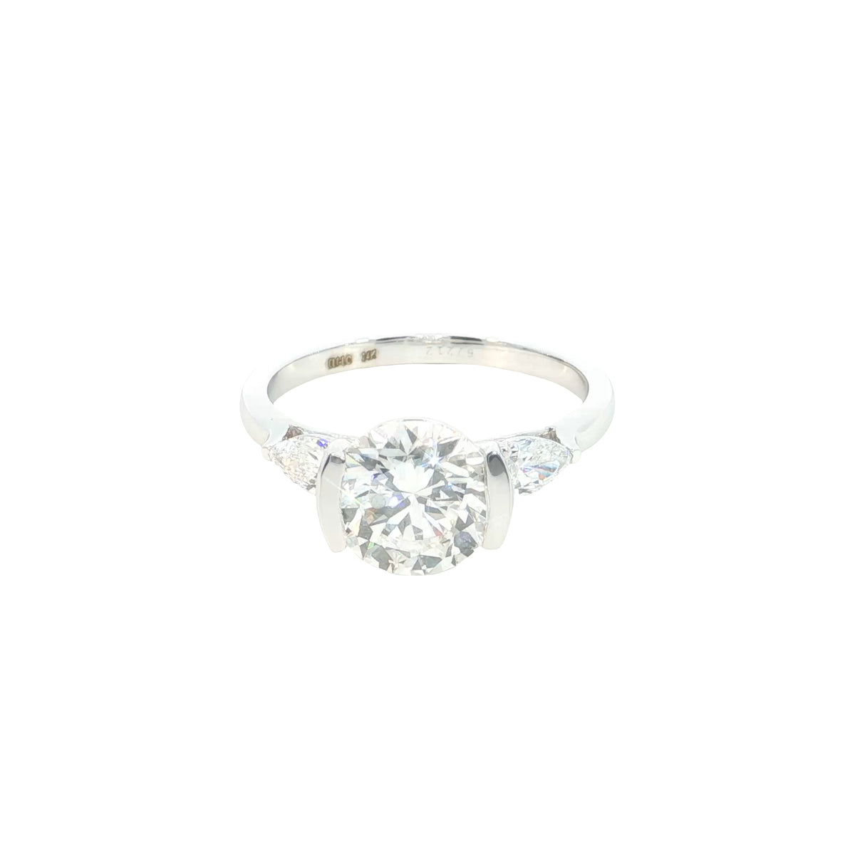 14k White Gold |💍 2.50 Ct VS Round & Pear Lab-Grown Diamond Engagement Ring |Best Gift for Her 💛✨