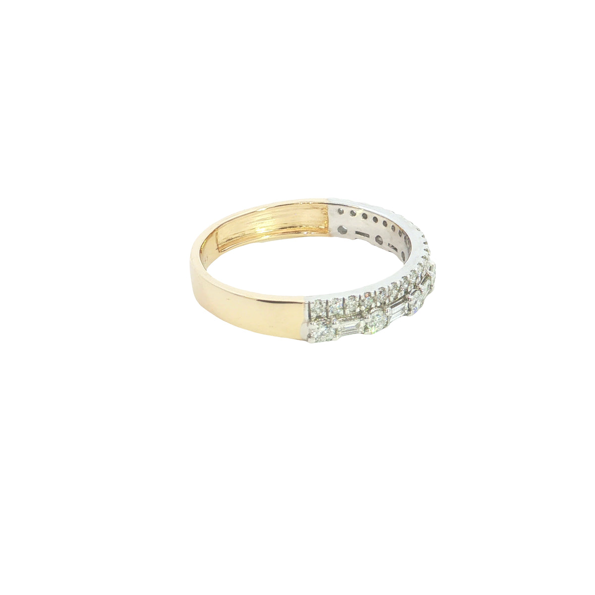 💍0.50 Ct VS Brilliant & Baguette Cut Lab-Grown Diamond Engagement Ring | 14k White / Yellow Gold✨🤍💛