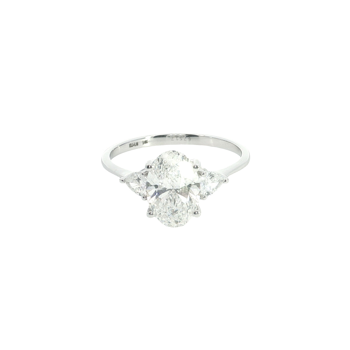 💍 1.80 Ct VS Oval & Pear Cut Lab-Grown Diamond Engagement Ring | 14k White / Yellow Gold 💛🤍✨