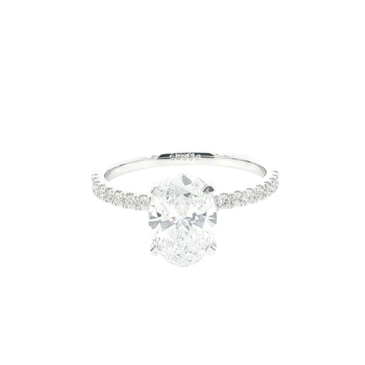 14k White Gold |💍 1.80 Ct VS Oval & Brilliant Cut Lab-Grown Diamond Engagement Ring ✨💎