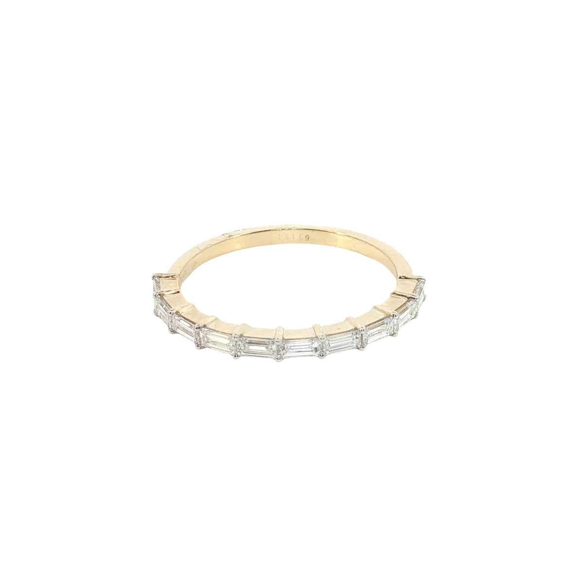 14k Yellow Gold |💍0.50 Ct VS Baguette Cut Lab-Grown Diamond Band | Elegant Fine Jewelry💛✨