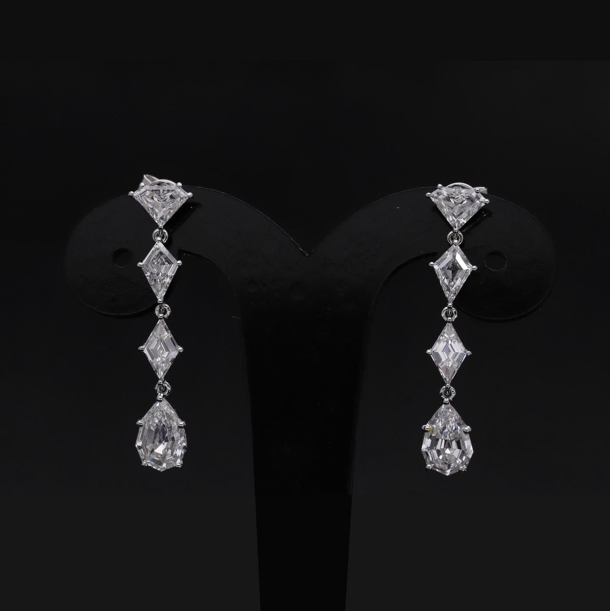 4.70 Ct Multi-Shape Lab-Grown Diamond Linear Drop Earrings | 14k White / Yellow / Rose Gold