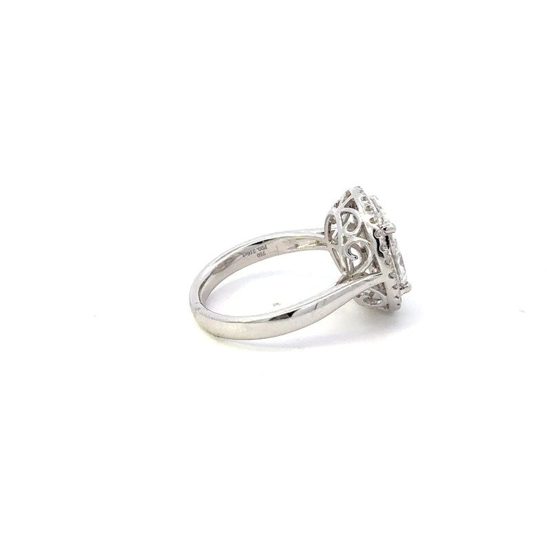 Elegant Princess Cut Diamond Halo Ring in 18K White Gold