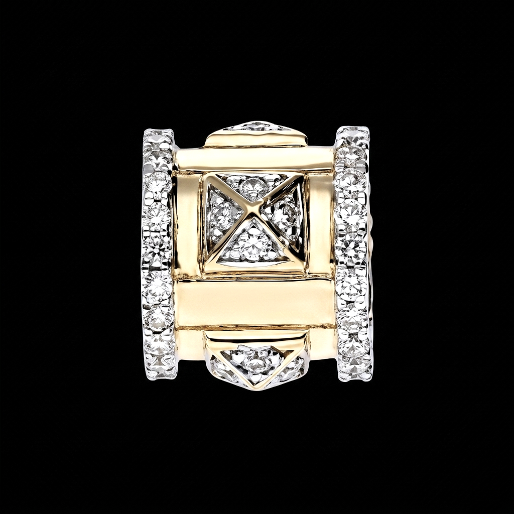 0.30 Ct White Round Cut Lab-Grown Diamond Geometric Pendant | 14k White / Yellow / Rose Gold