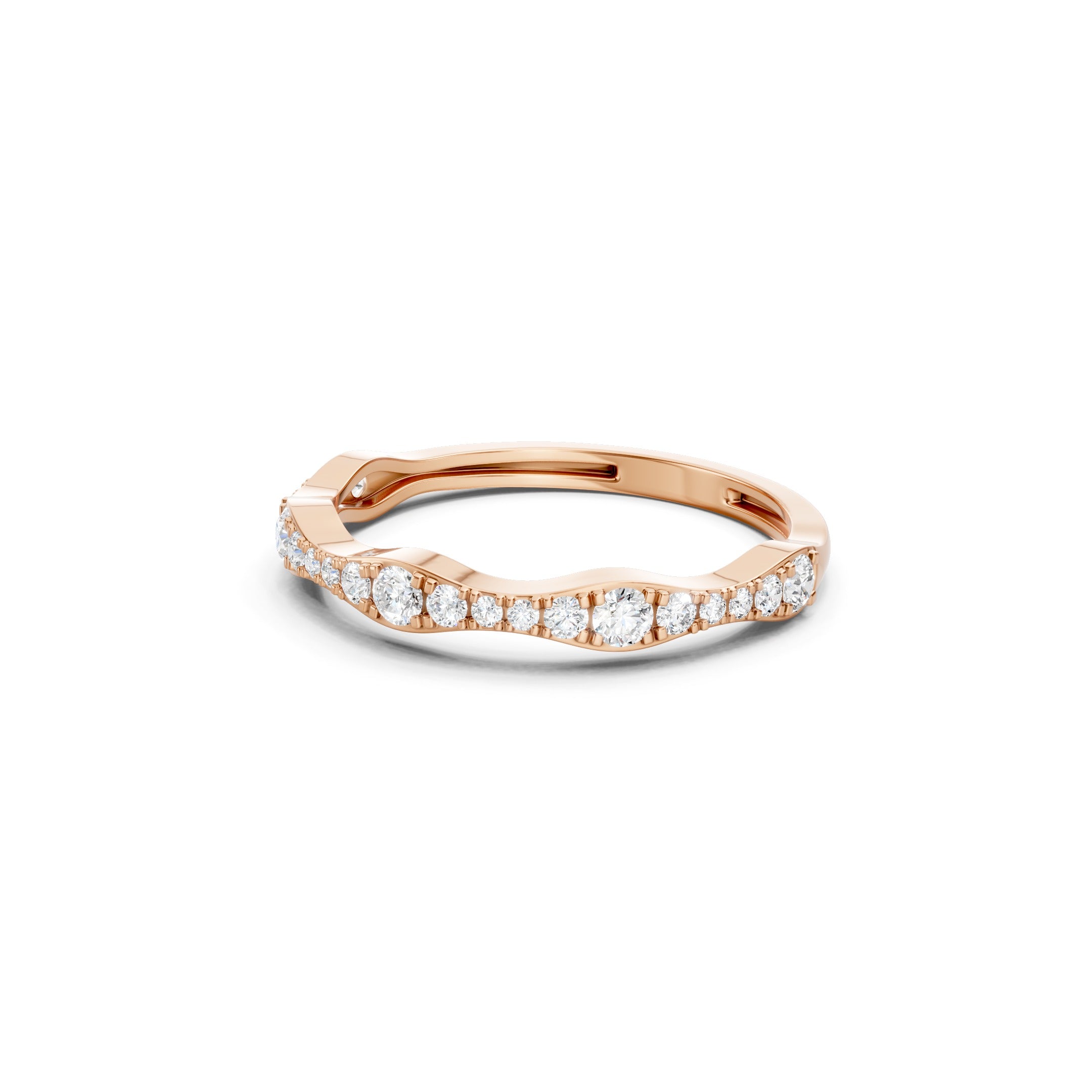 0.40ct Curved Lab Grown Diamond Stacking  Wedding Band Gift for her 