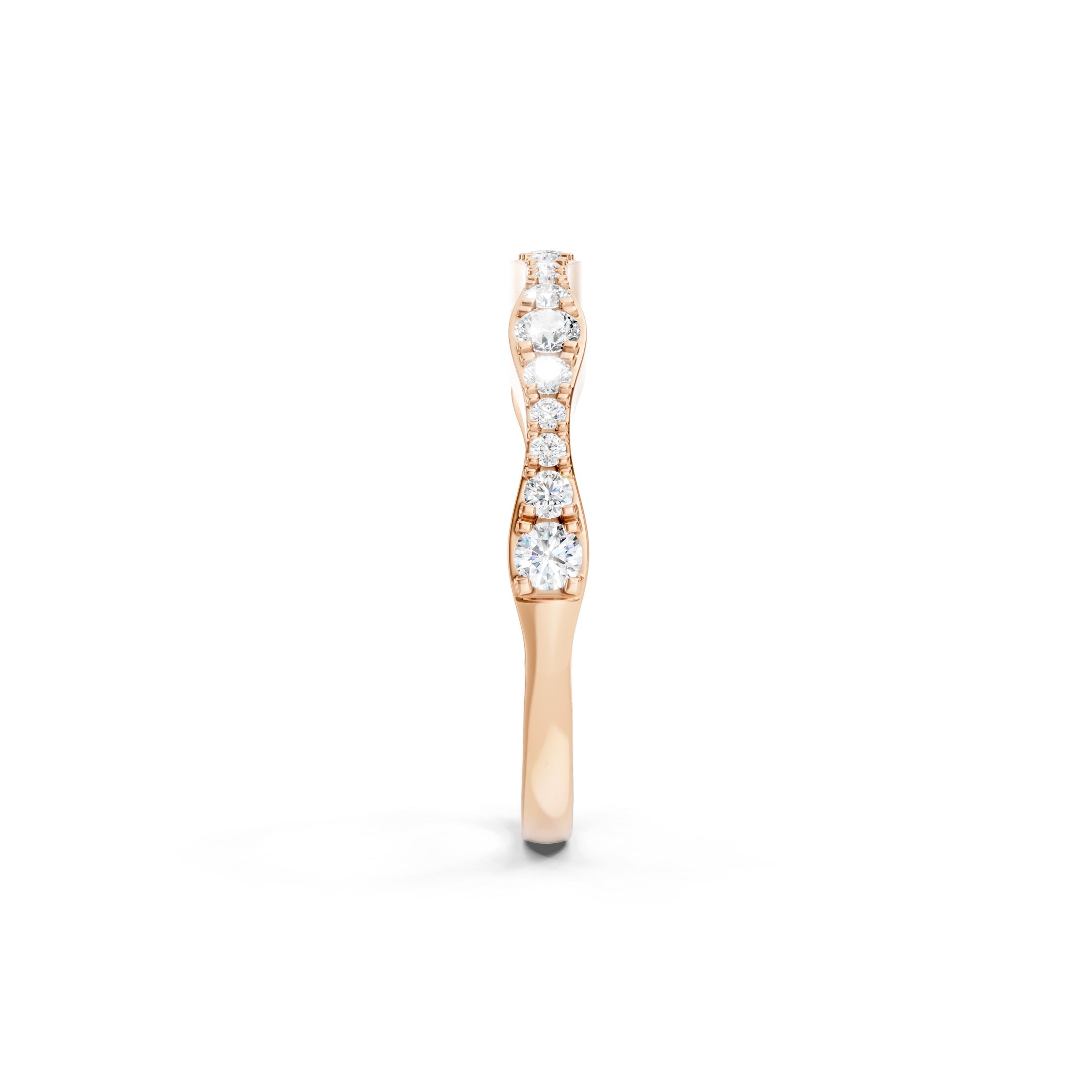 0.40ct Curved Lab Grown Diamond Stacking  Wedding Band Gift for her 