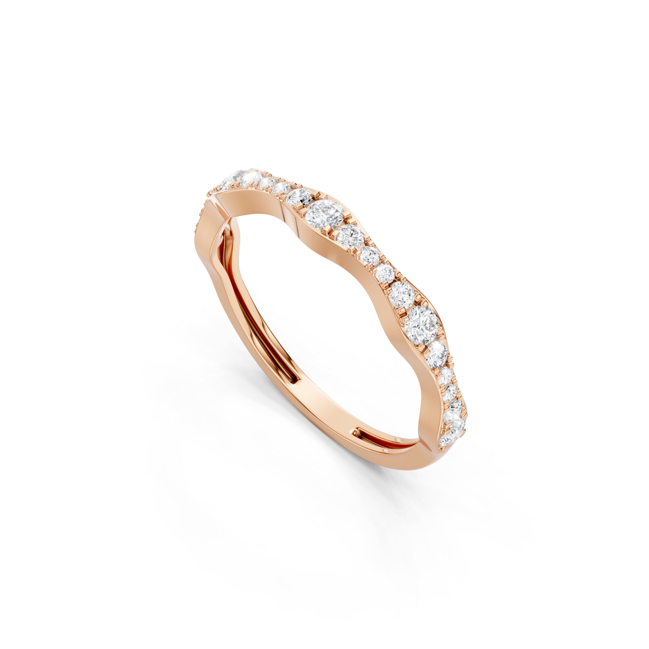 0.40ct Curved Lab Grown Diamond Stacking  Wedding Band Gift for her 