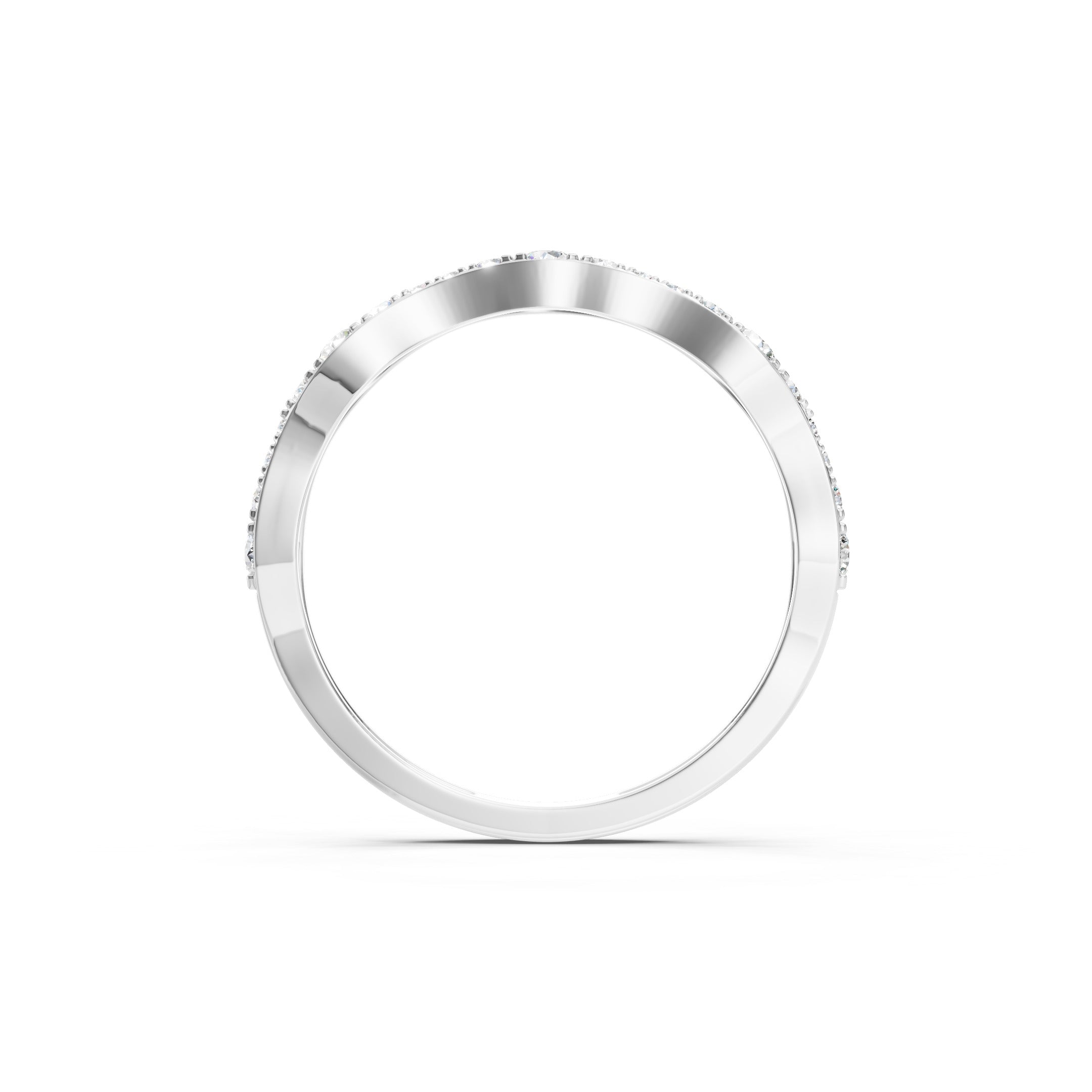 0.40ct Curved Lab Grown Diamond Stacking  Wedding Band Gift for her 