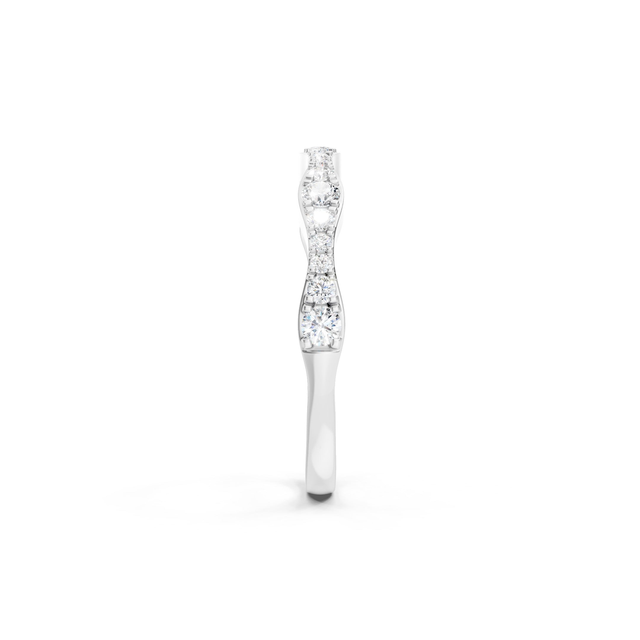 0.40ct Curved Lab Grown Diamond Stacking  Wedding Band Gift for her 