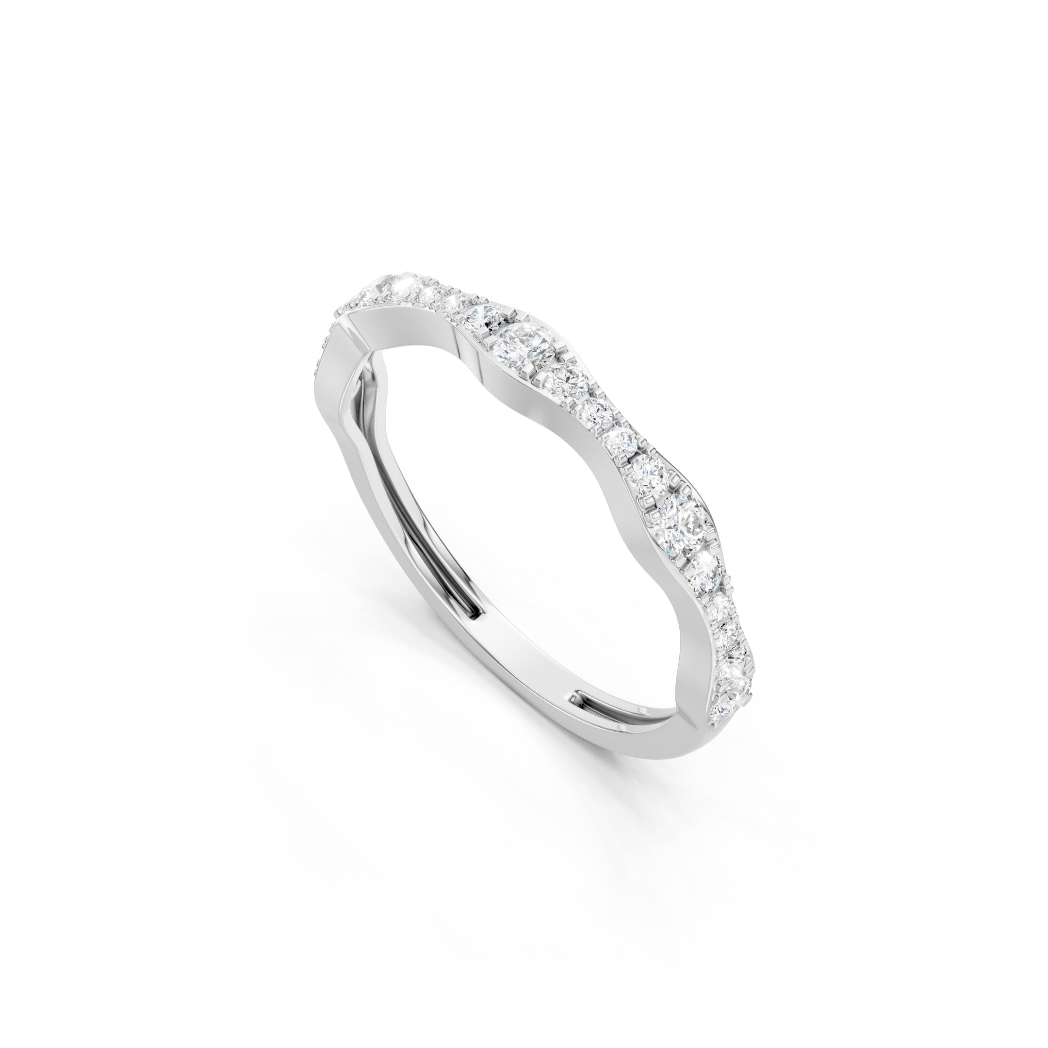 0.40ct Curved Lab Grown Diamond Stacking  Wedding Band Gift for her 