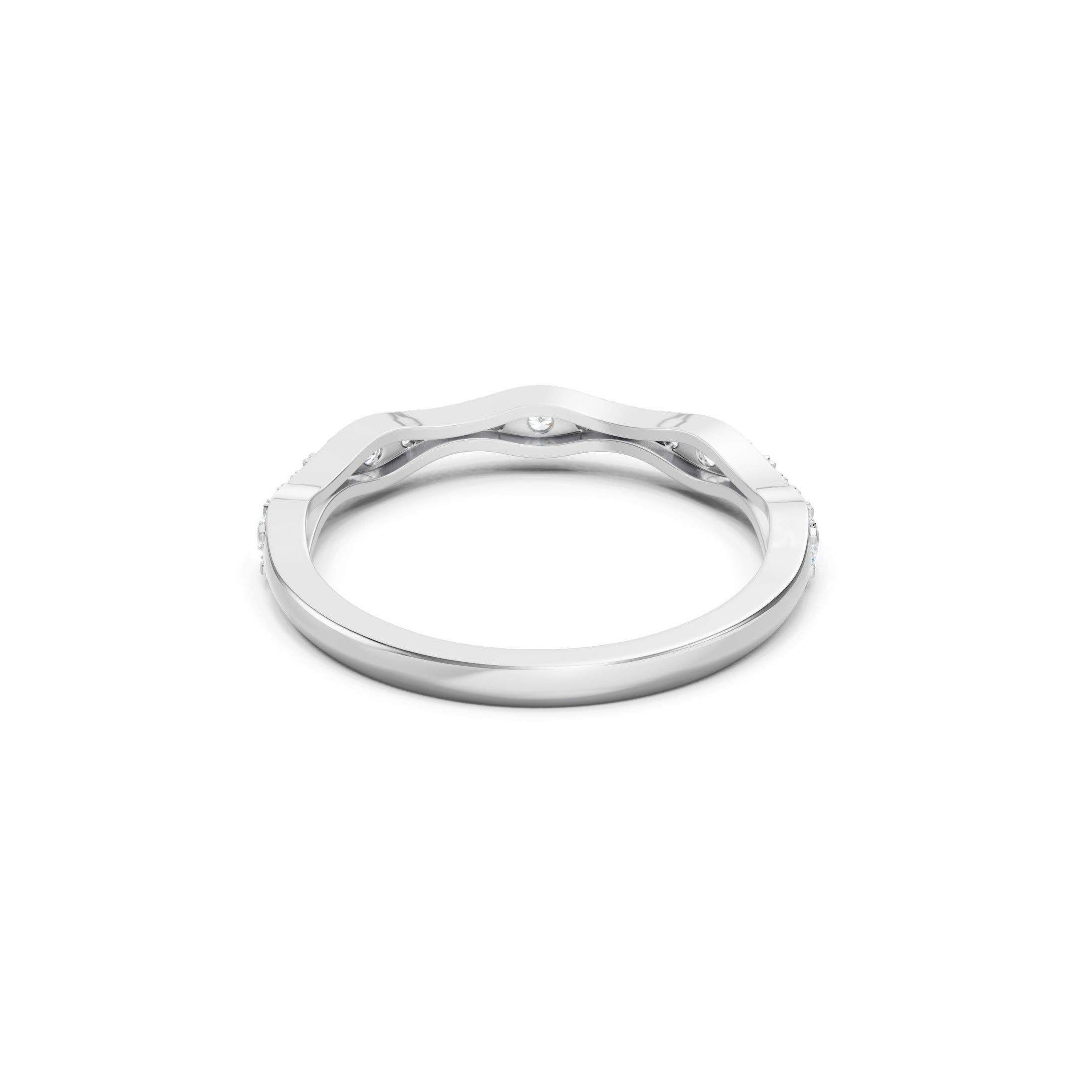0.40ct Curved Lab Grown Diamond Stacking  Wedding Band Gift for her 