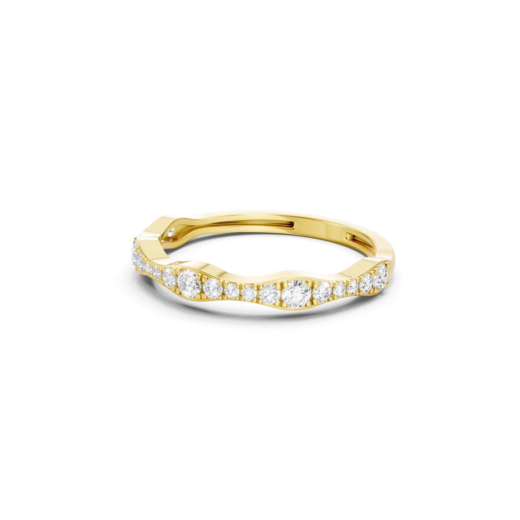 0.40ct Curved Lab Grown Diamond Stacking  Wedding Band Gift for her 
