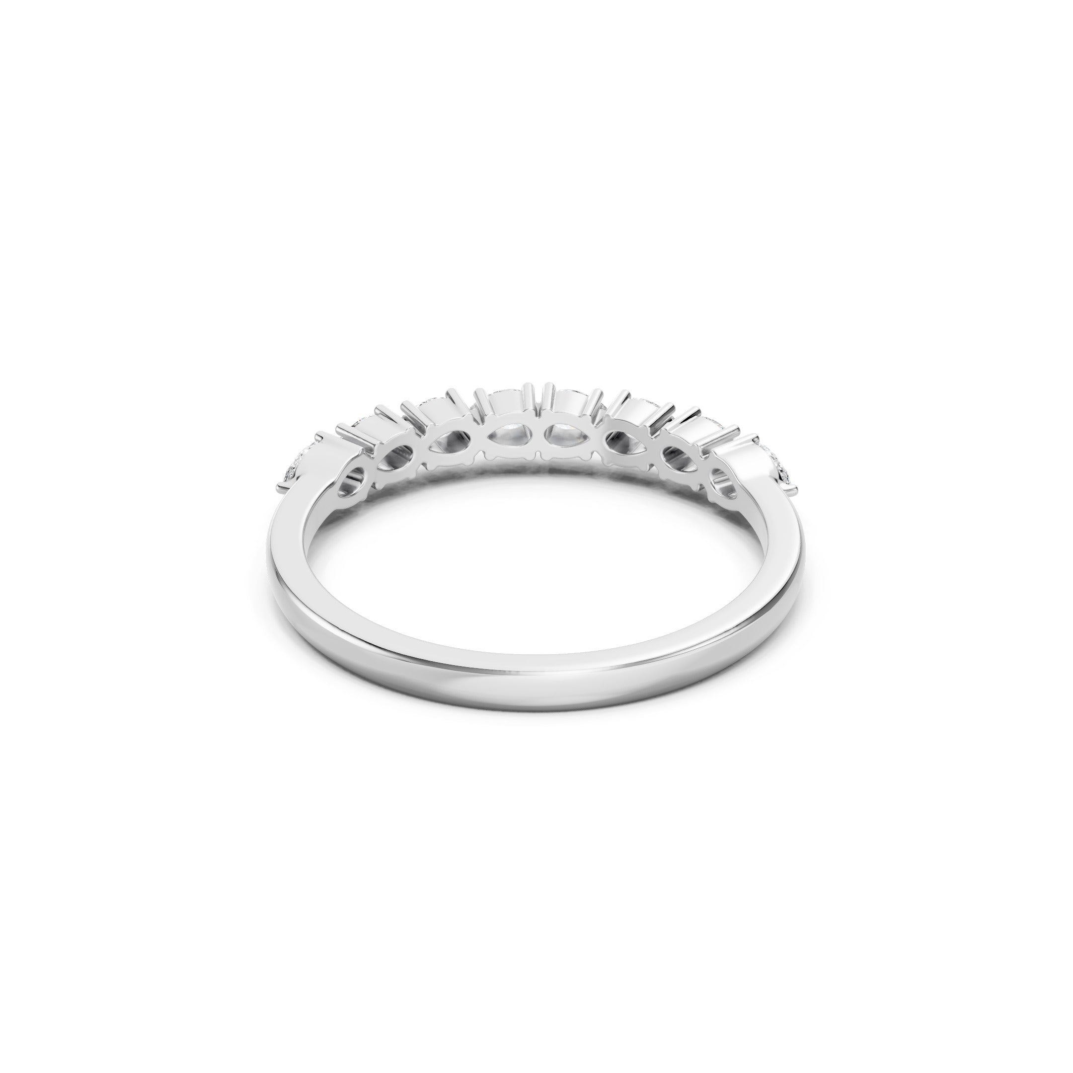 14K Pear Cut Lab Grown  Curved Diamond Wedding Band Ring gift for her