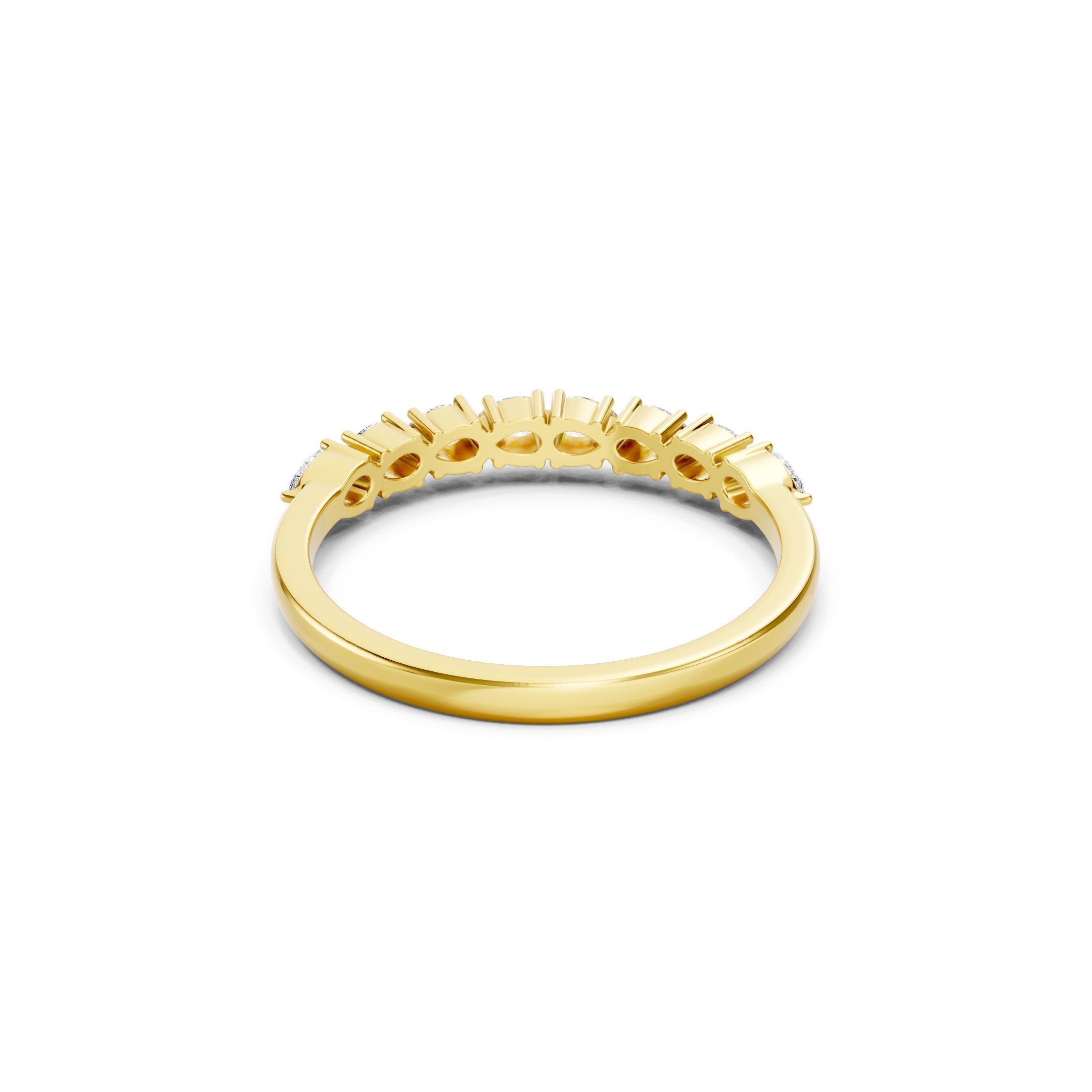 14K Pear Cut Lab Grown  Curved Diamond Wedding Band Ring gift for her