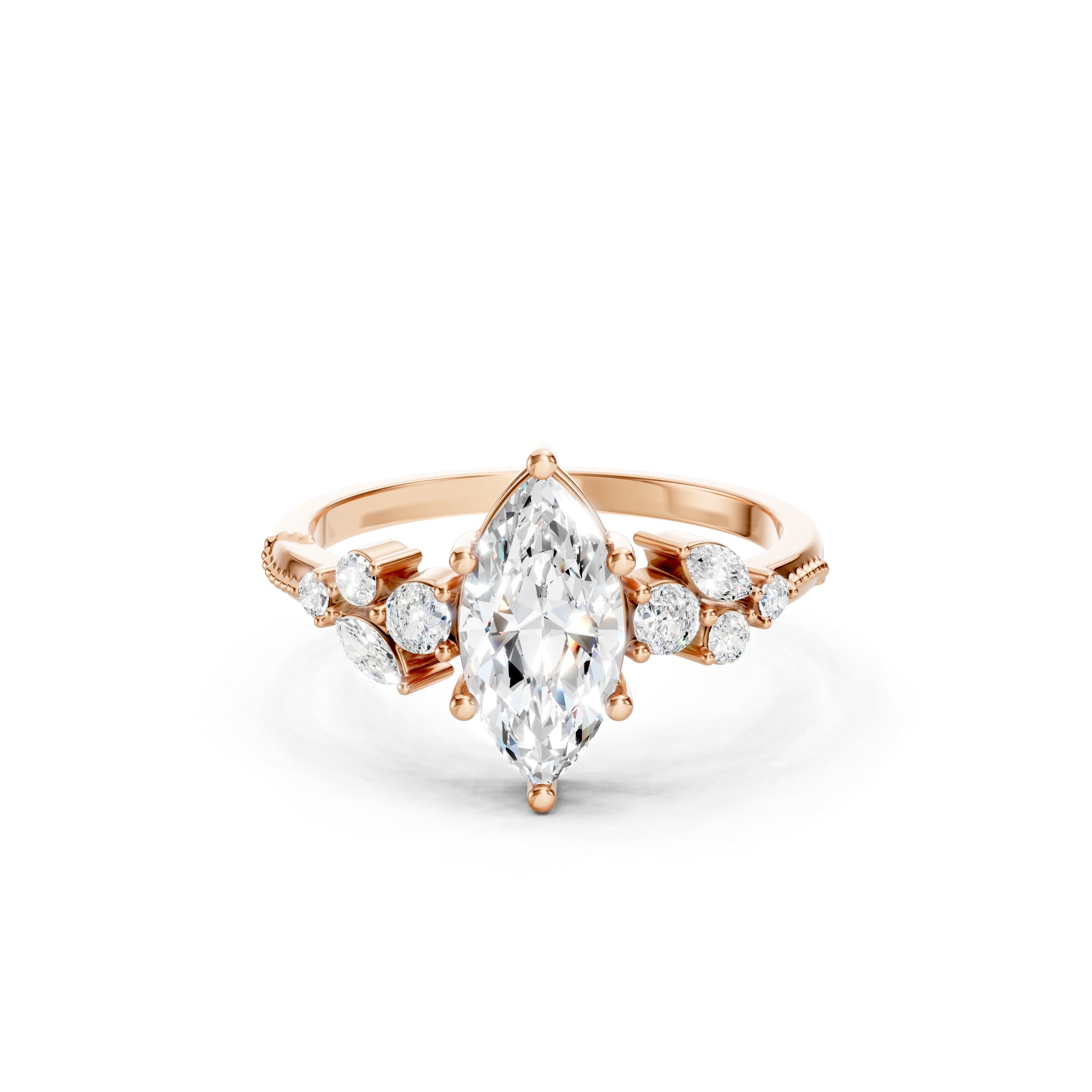 1.30 CT Marquise Cut Lab Grown Diamond Engagement Ring