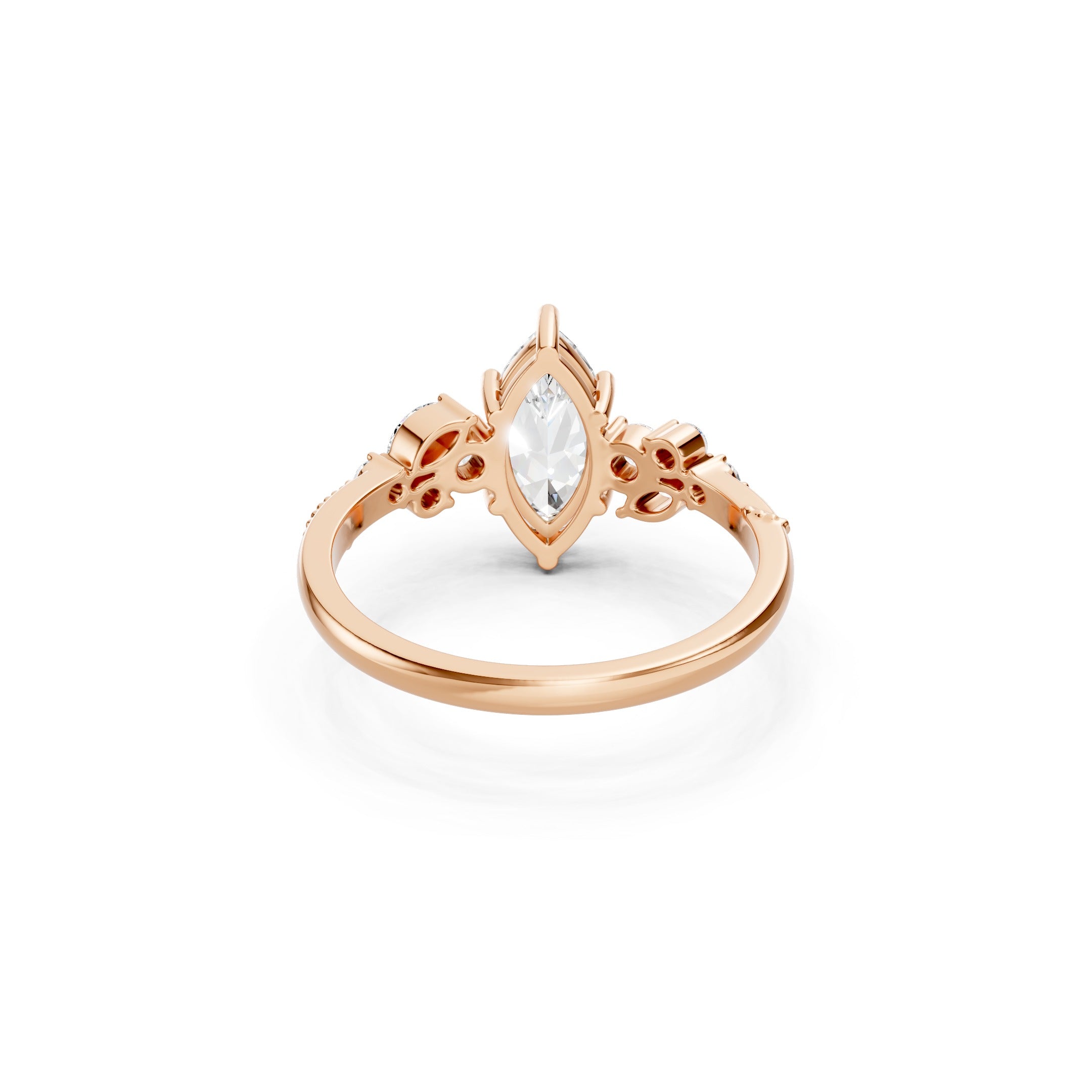 1.30 CT Marquise Cut Lab Grown Diamond Engagement Ring